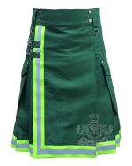 Solid Green Firefighter Utility Kilt | Cotton Work Kilt